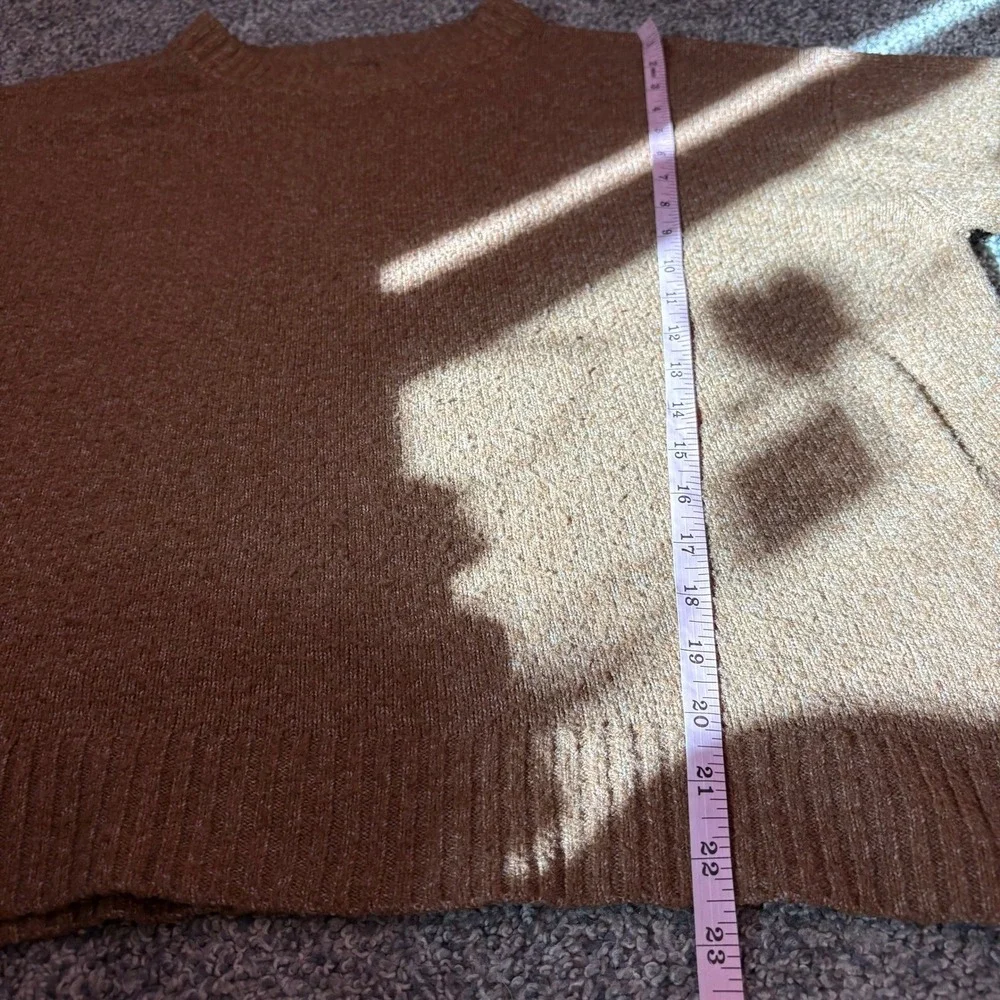 American Eagle Sweater Womens Large Brown Crewneck Marled Knit Pullover Cozy - Picture 10 of 12
